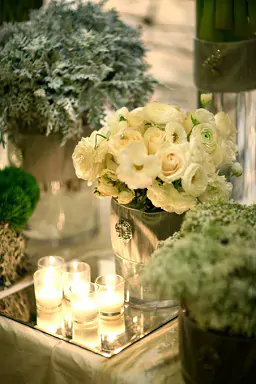White silver wedding flowers